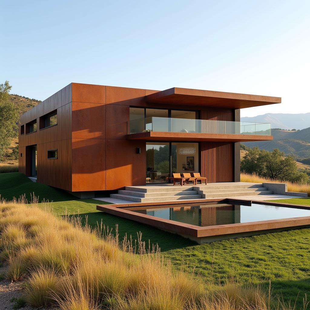 Modern acero eco home nestled in the Spanish countryside