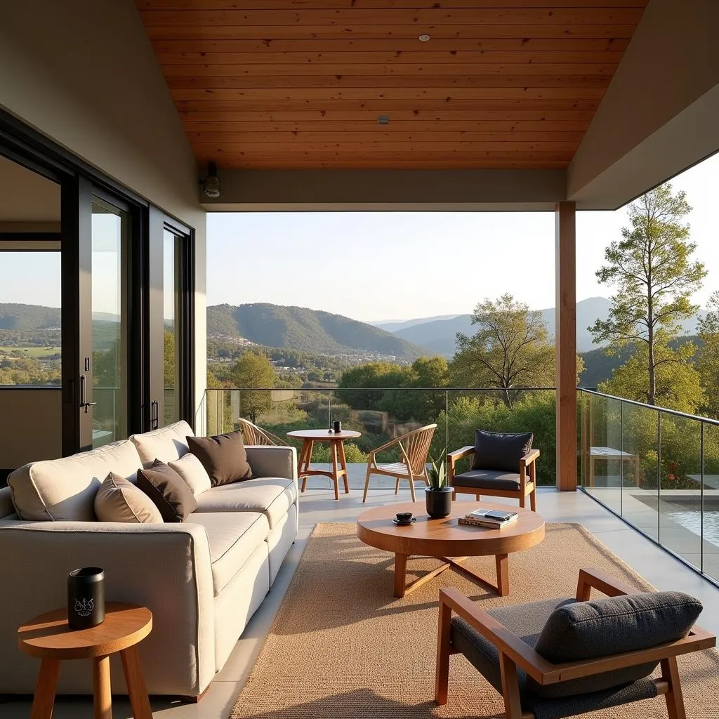  Spacious balcony overlooking lush green landscape in Navarra