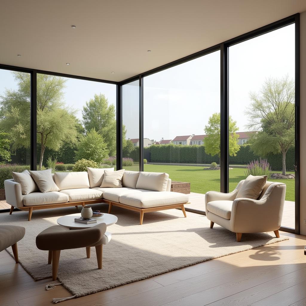 Modern and spacious living room in an Aedas Homes development in Vilanova i la Geltrú