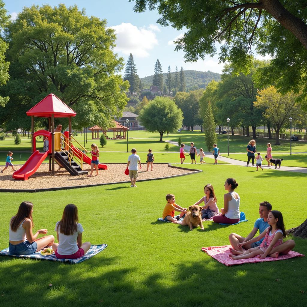 Families enjoying a sunny day at a local park in Agoura Hills.