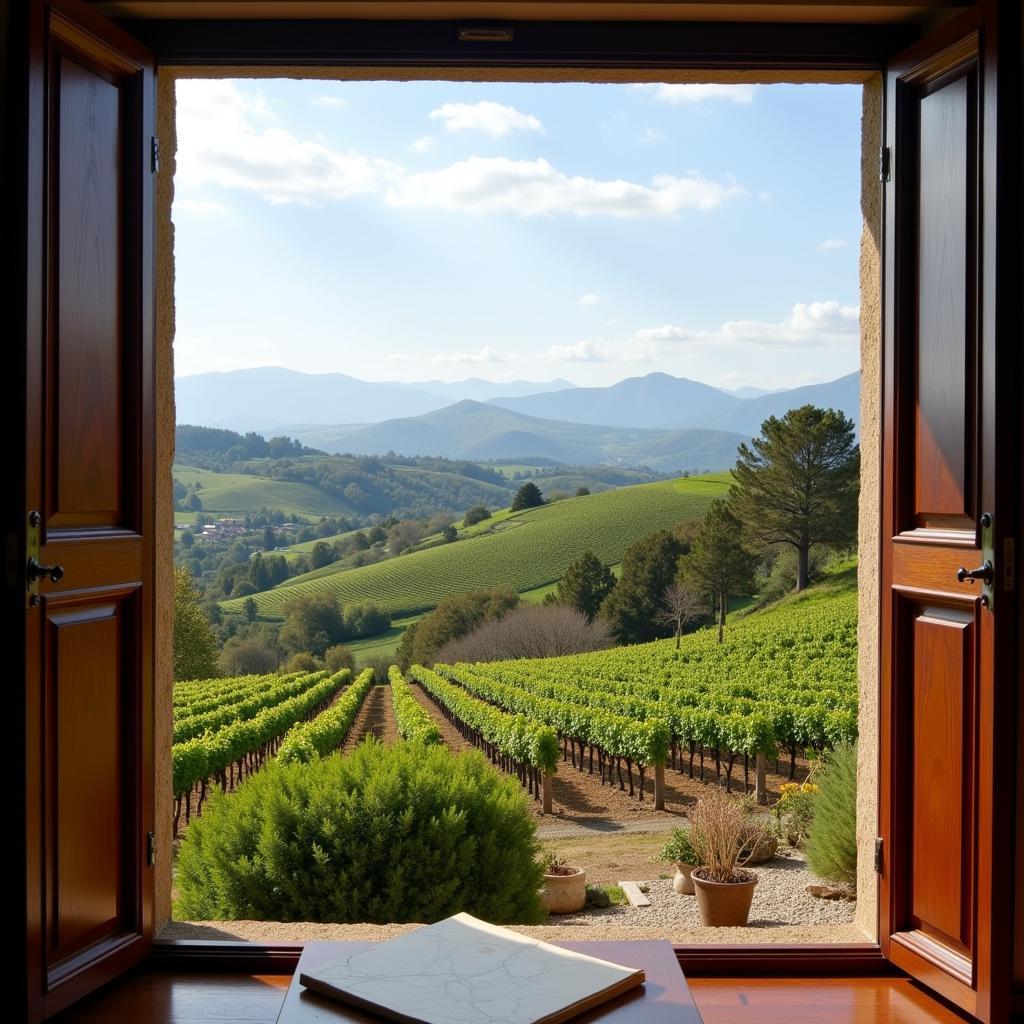 Scenic View from an Agruppa Home in the Spanish Countryside