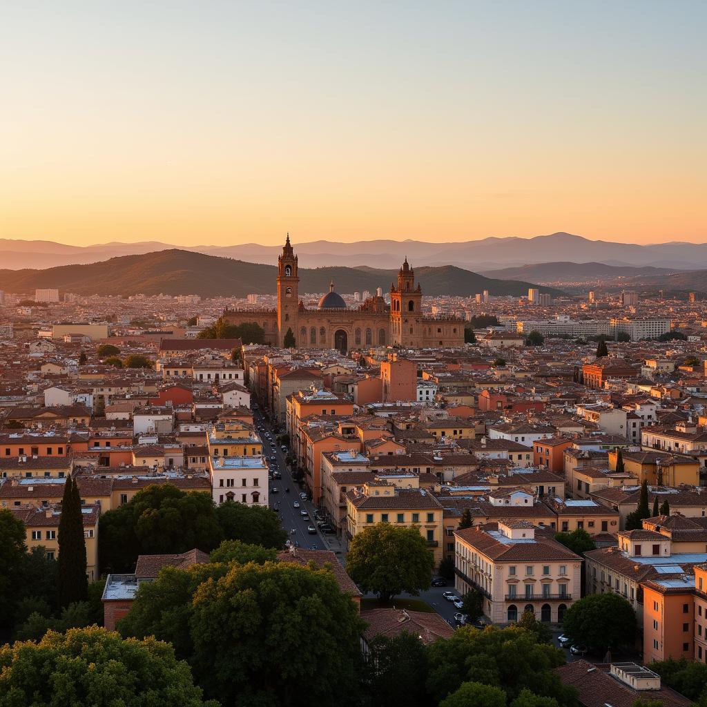 Albacete cityscape with traditional architecture in Castilla-La Mancha