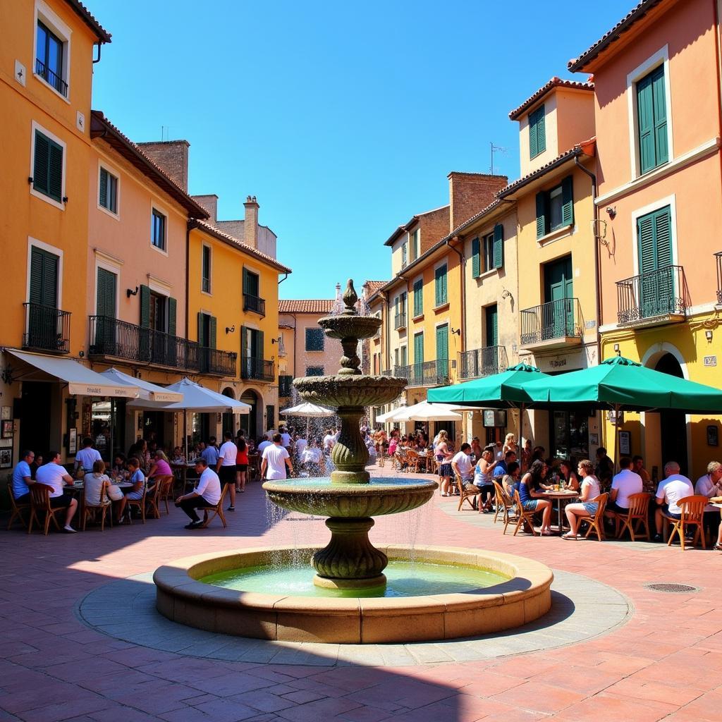 Vibrant Town Square in Albox, Spain