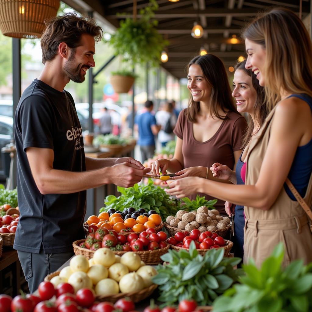 Alegra Homes host showing guests a local market