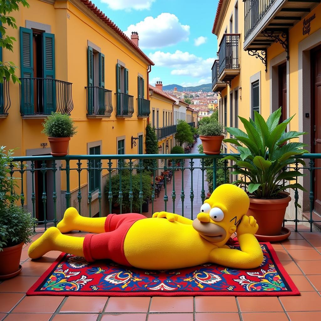 Alfombra Homer in a Typical Spanish Home