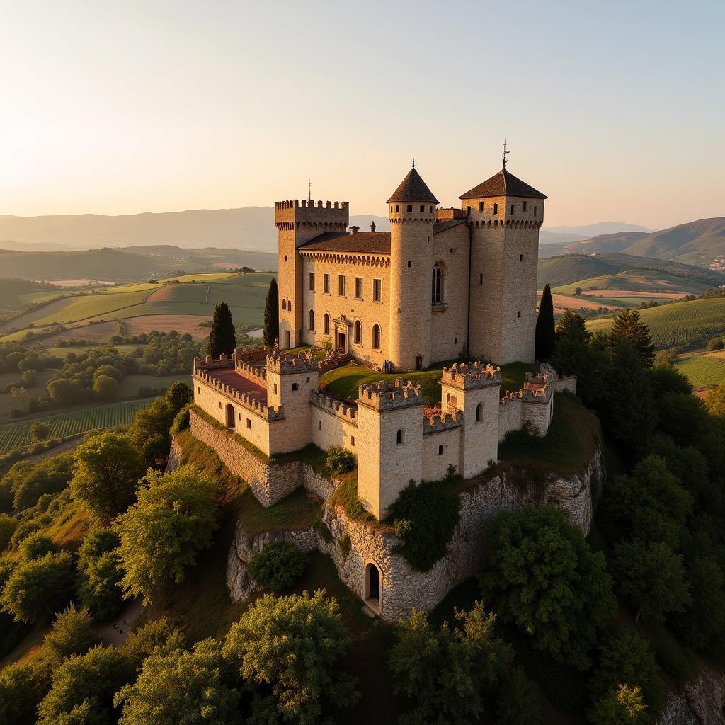 Imposing castle overlooking the Spanish landscape