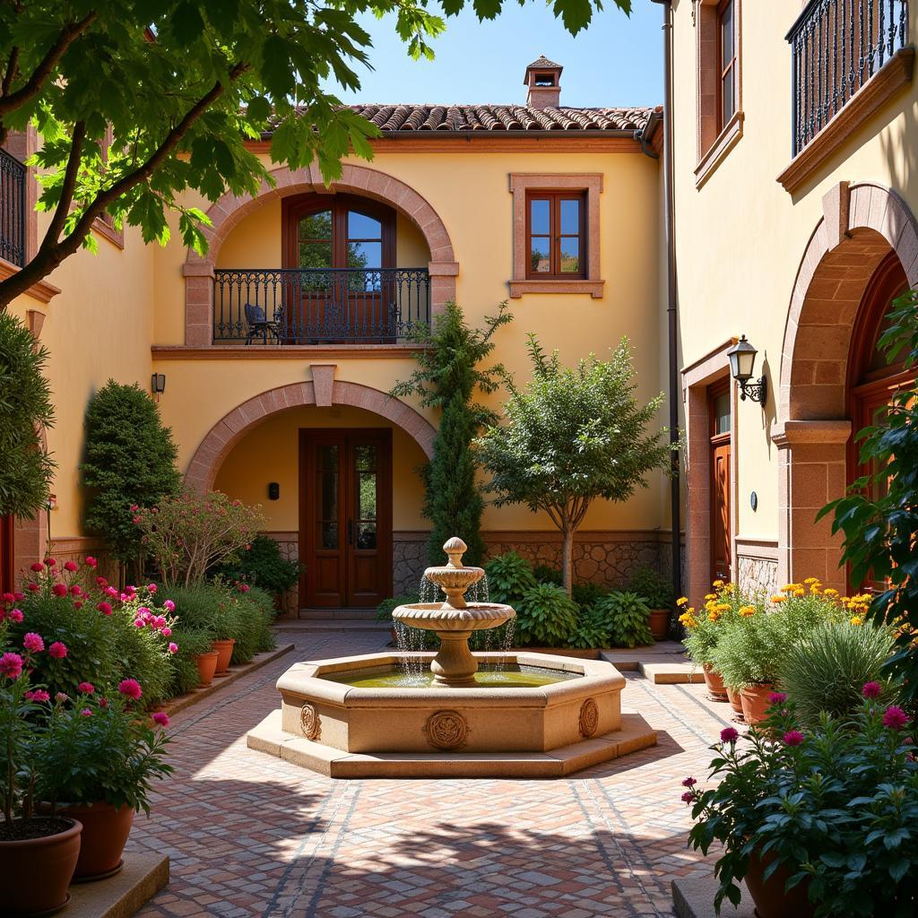 Traditional Andalusian courtyard bathed in sunlight