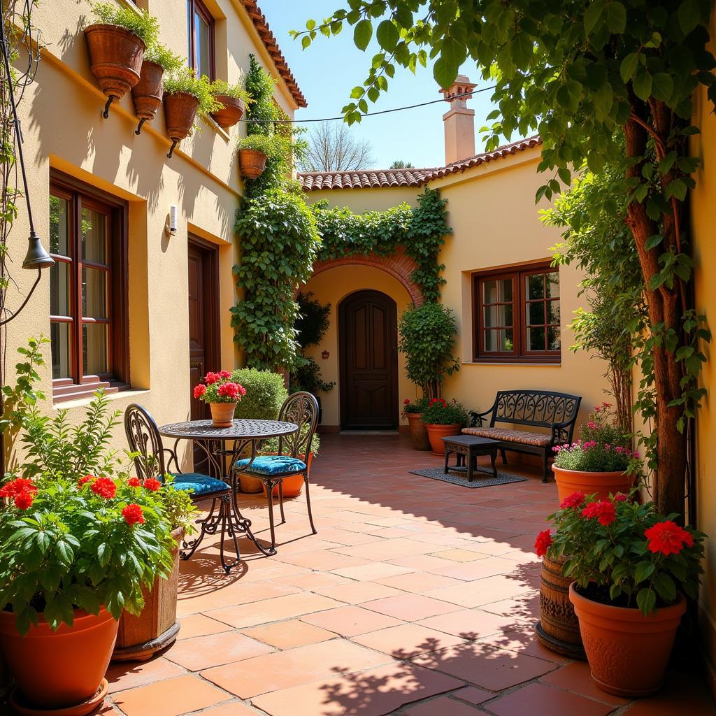 Sun-drenched Andalusian courtyard