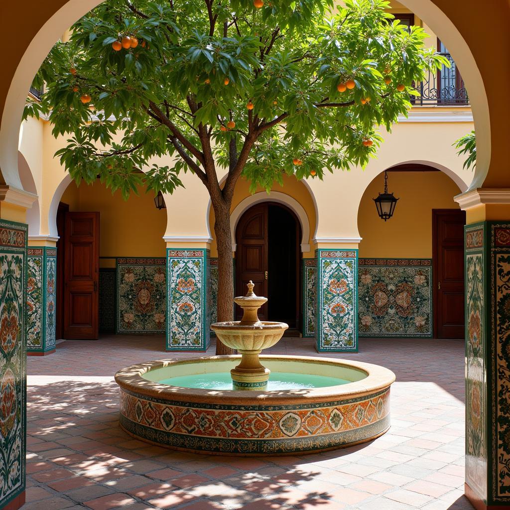 Andalusian Courtyard with Ceramic Details