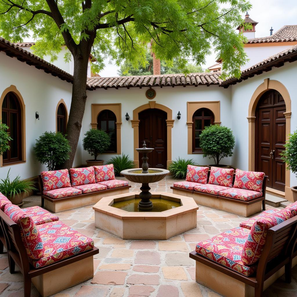 Tranquil Andalusian Patio with Inviting Cojines