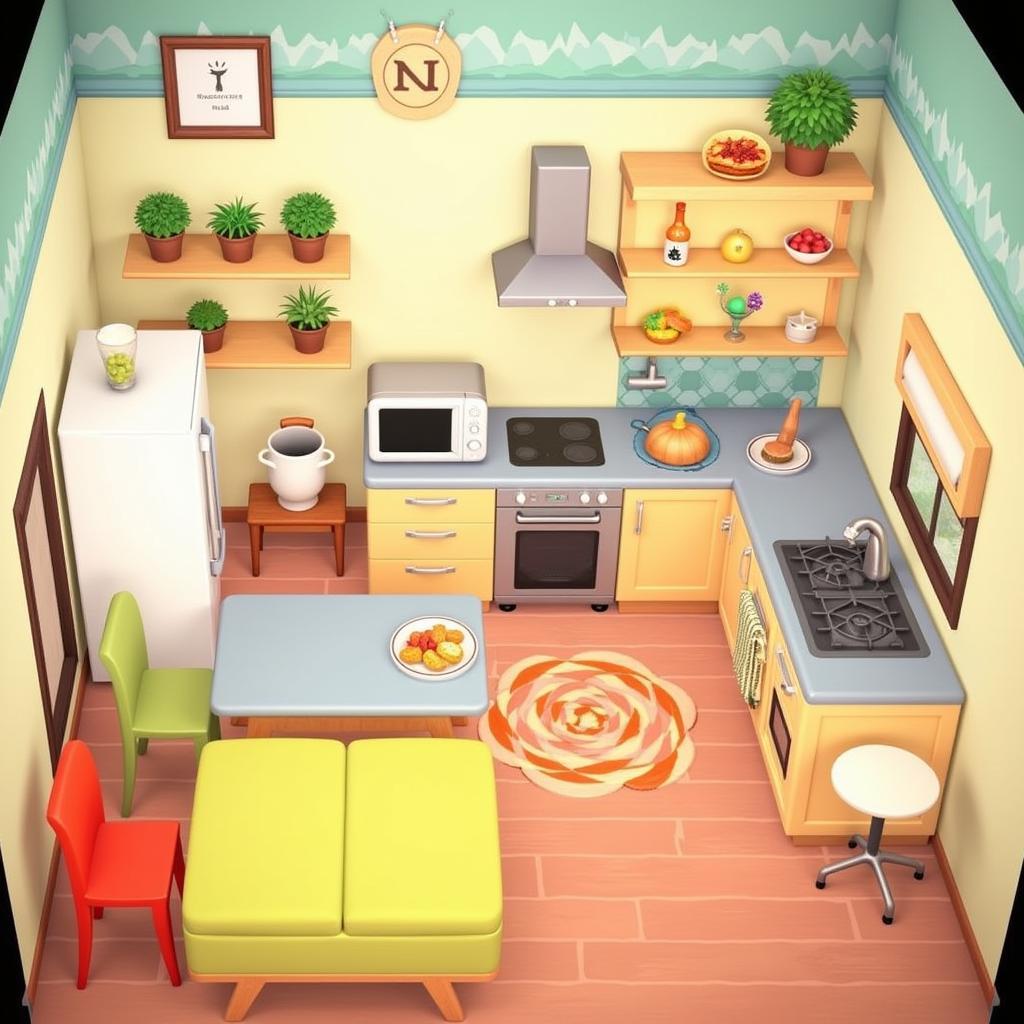 Animal Crossing Happy Home Designer -  Designing a kitchen