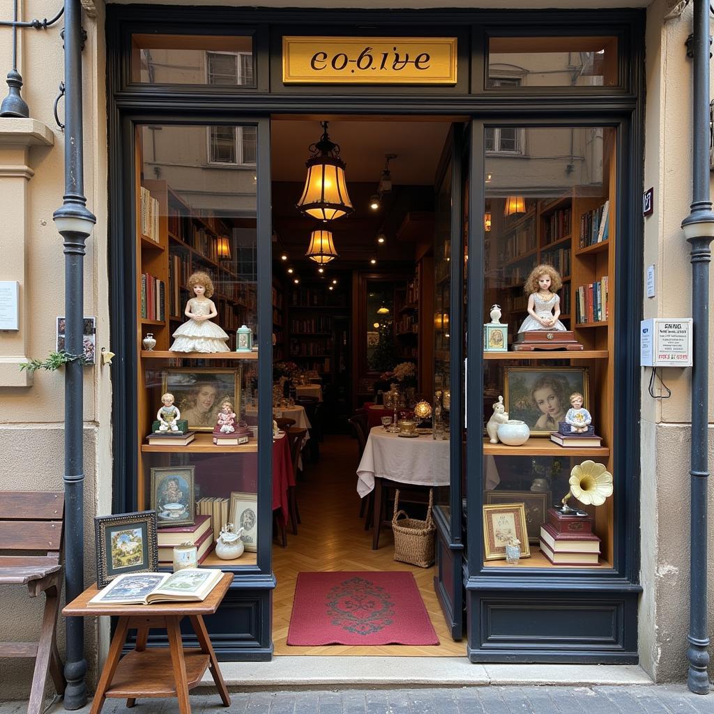 Antique shop facade in Mutilva Baja, Pamplona