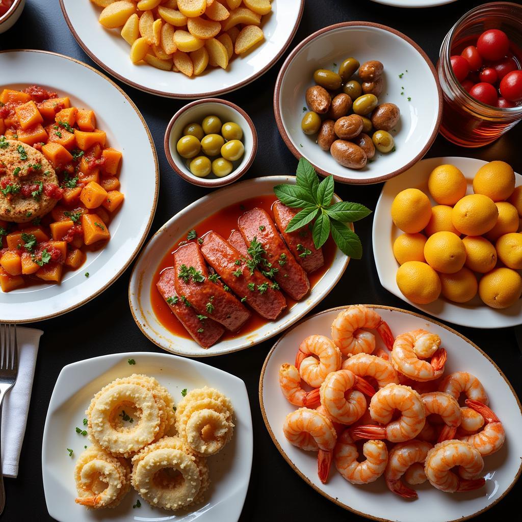 Colorful Spanish tapas