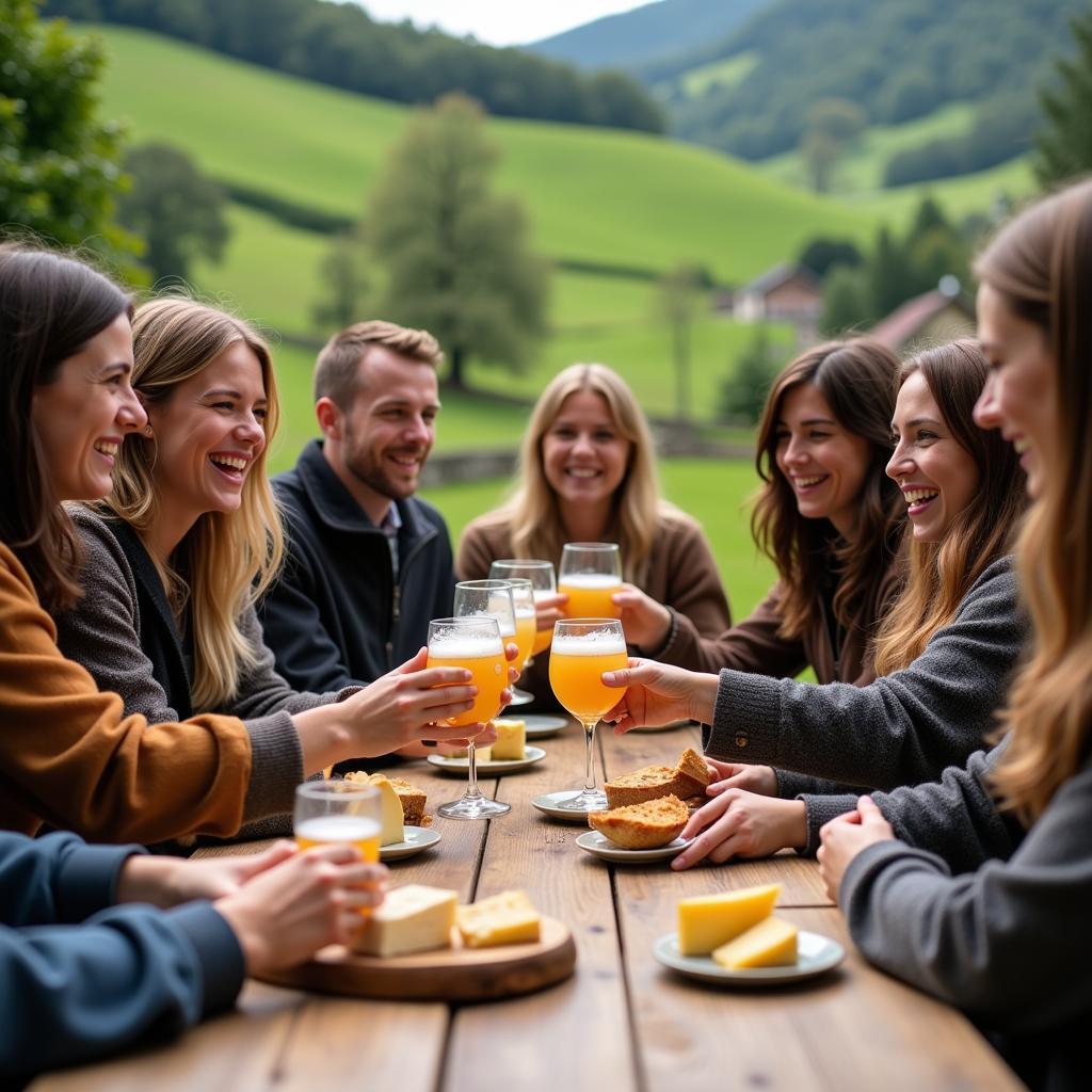 Sharing a traditional Asturian cider experience