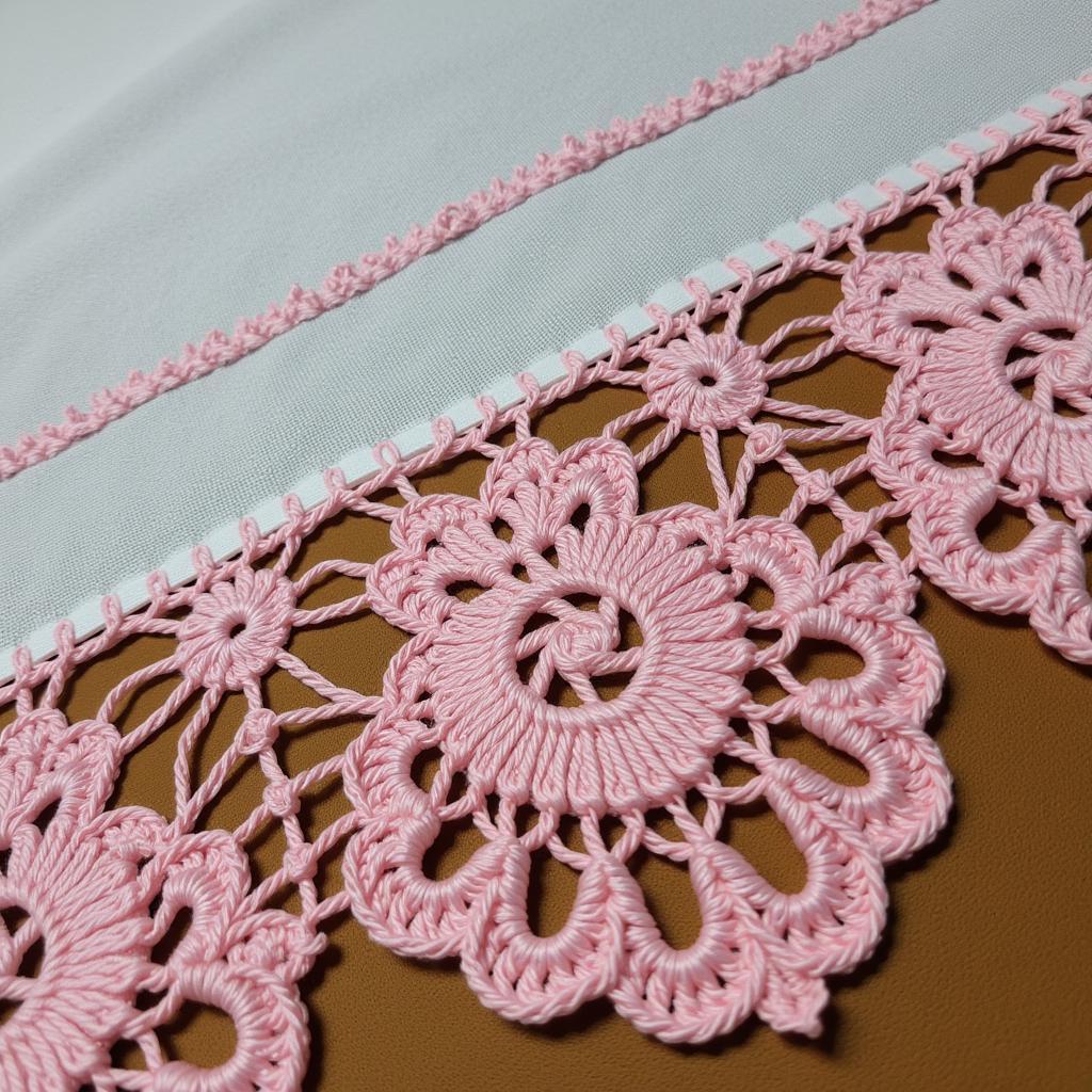 Close-up of bailarinas crochet pattern