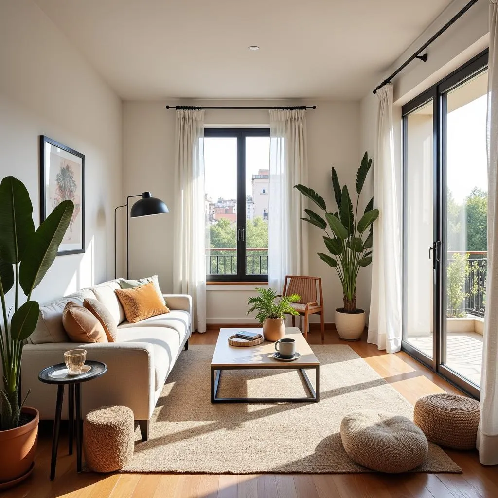 Spacious living room in a Barcelona apartment