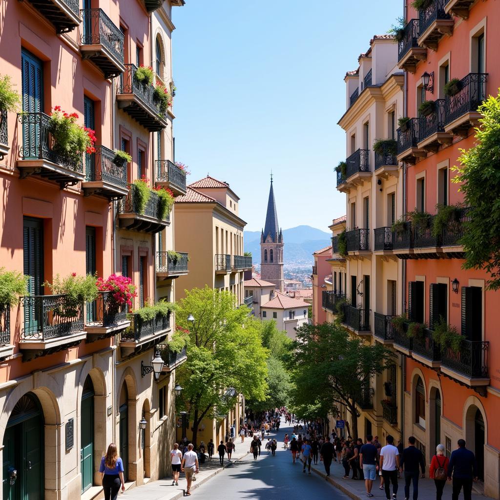 Modern and traditional homes in Barcelona