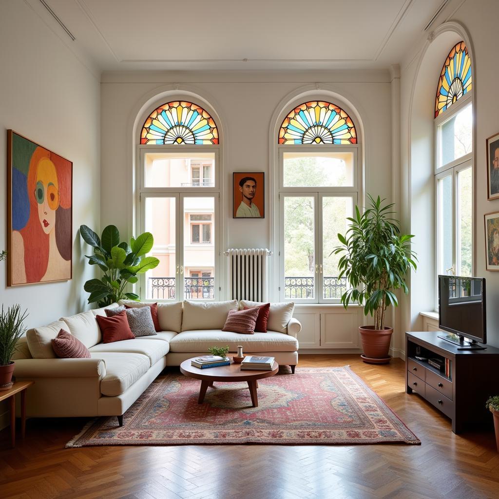 Modernist apartment in Barcelona with Gaudi inspired details