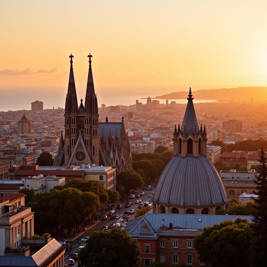 Spectacular rooftop view of Sagrada Familia