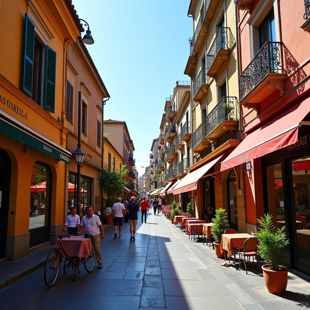 Barcelona street scene near Paseo de Gracia