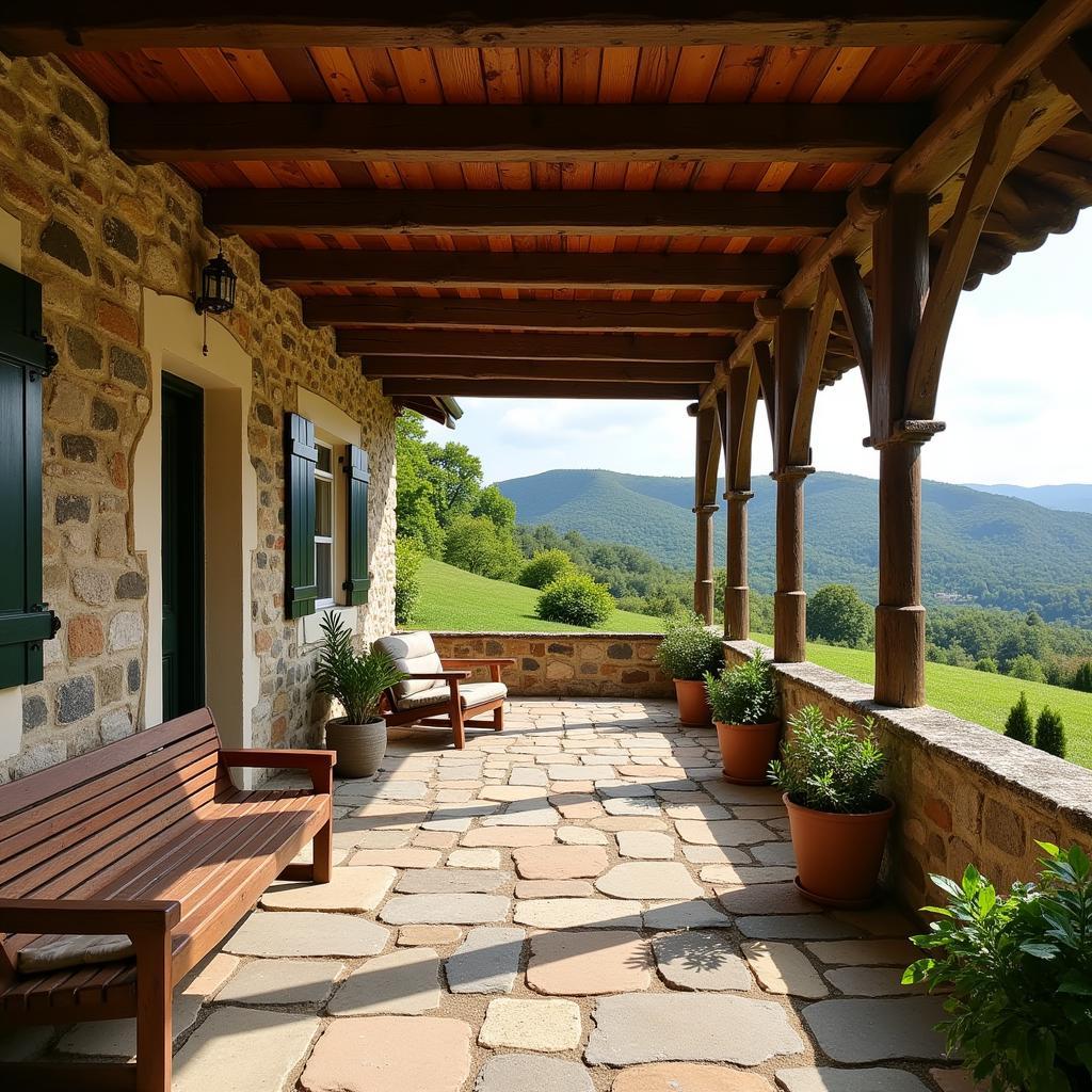 Rustic Basque Country Farmhouse Nestled in Lush Greenery