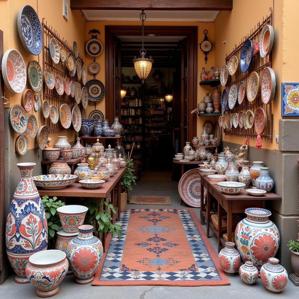 Unique Home Goods Display in a Spanish Bazar