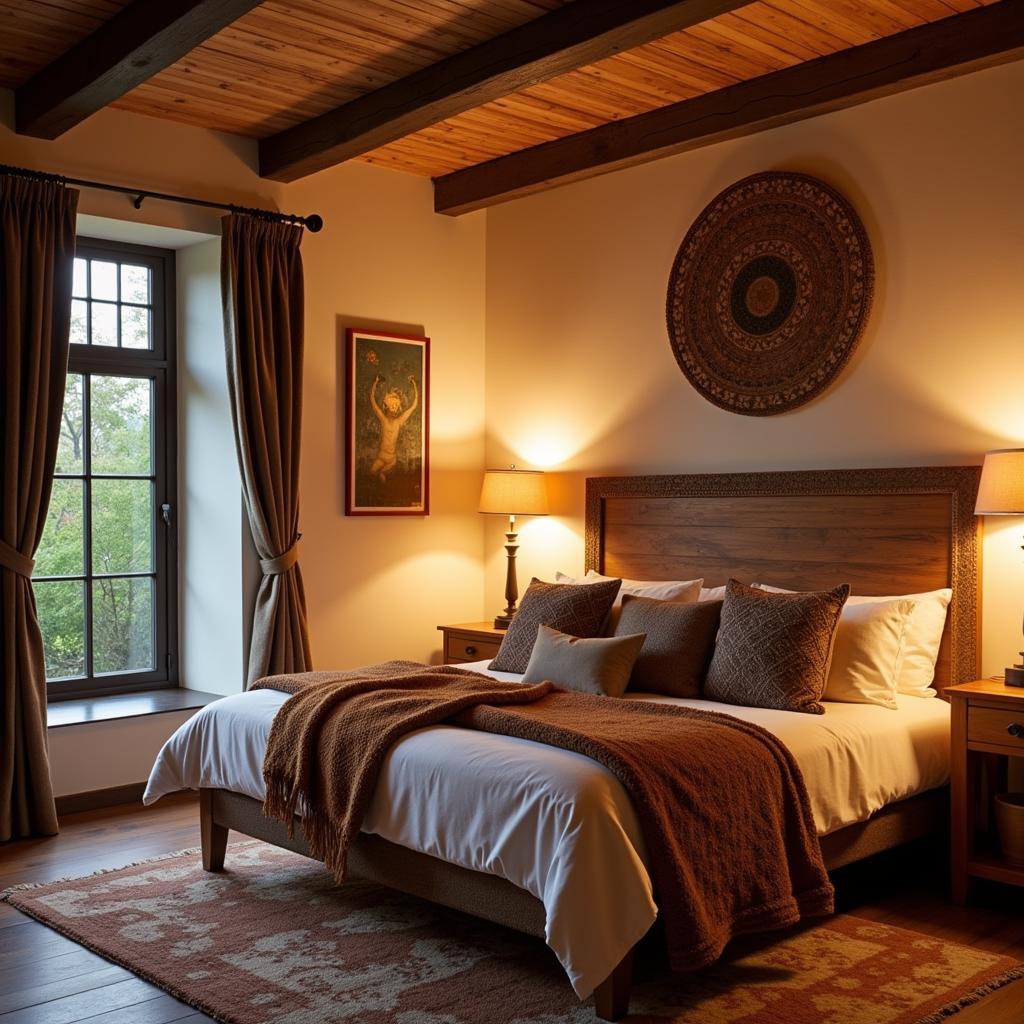 A bedroom decorated with a Kenay Home cabecero