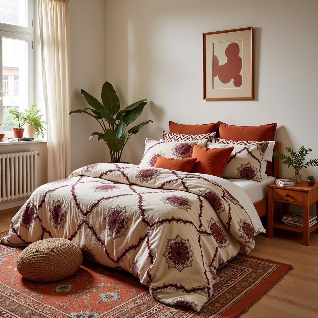 A bedroom styled with a Zara Home funda nórdica