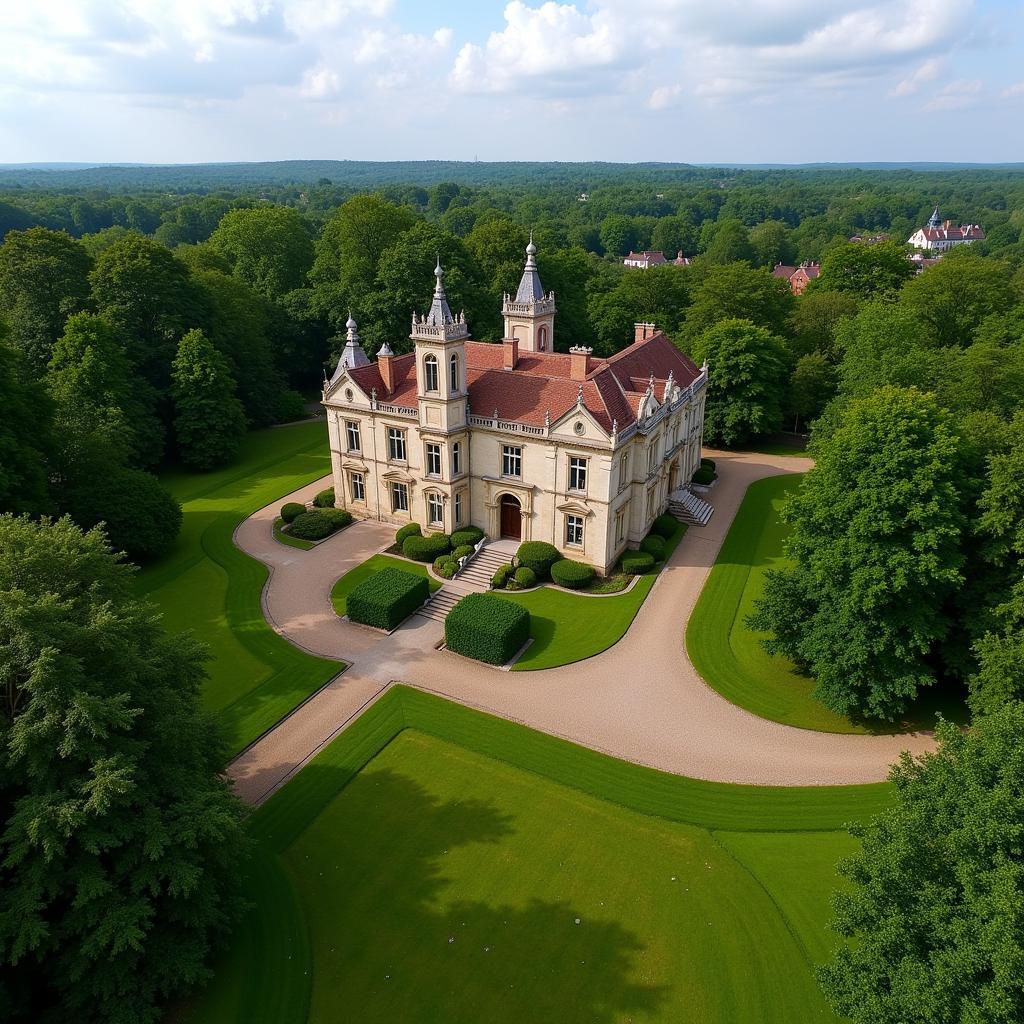 Aerial view of Belvoir Castle