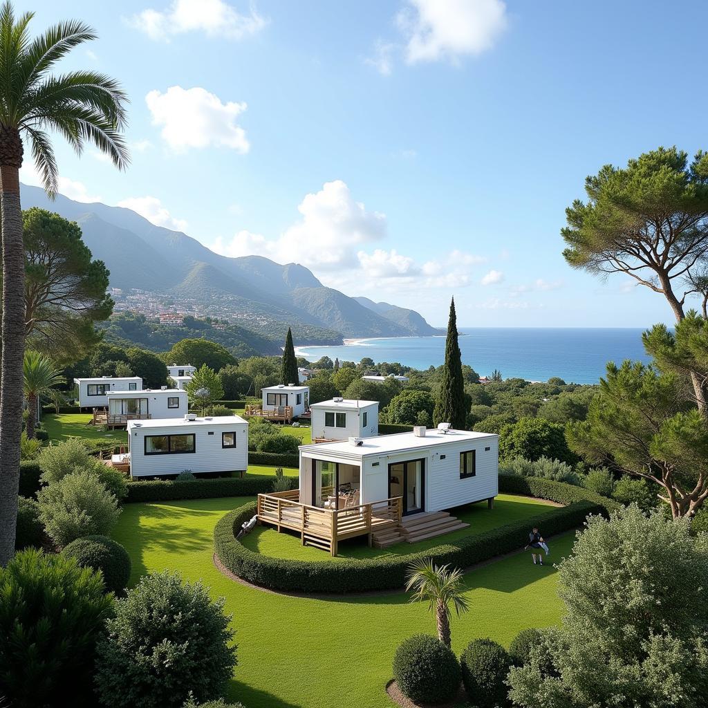 Mobile homes overlooking the Mediterranean Sea in Benidorm