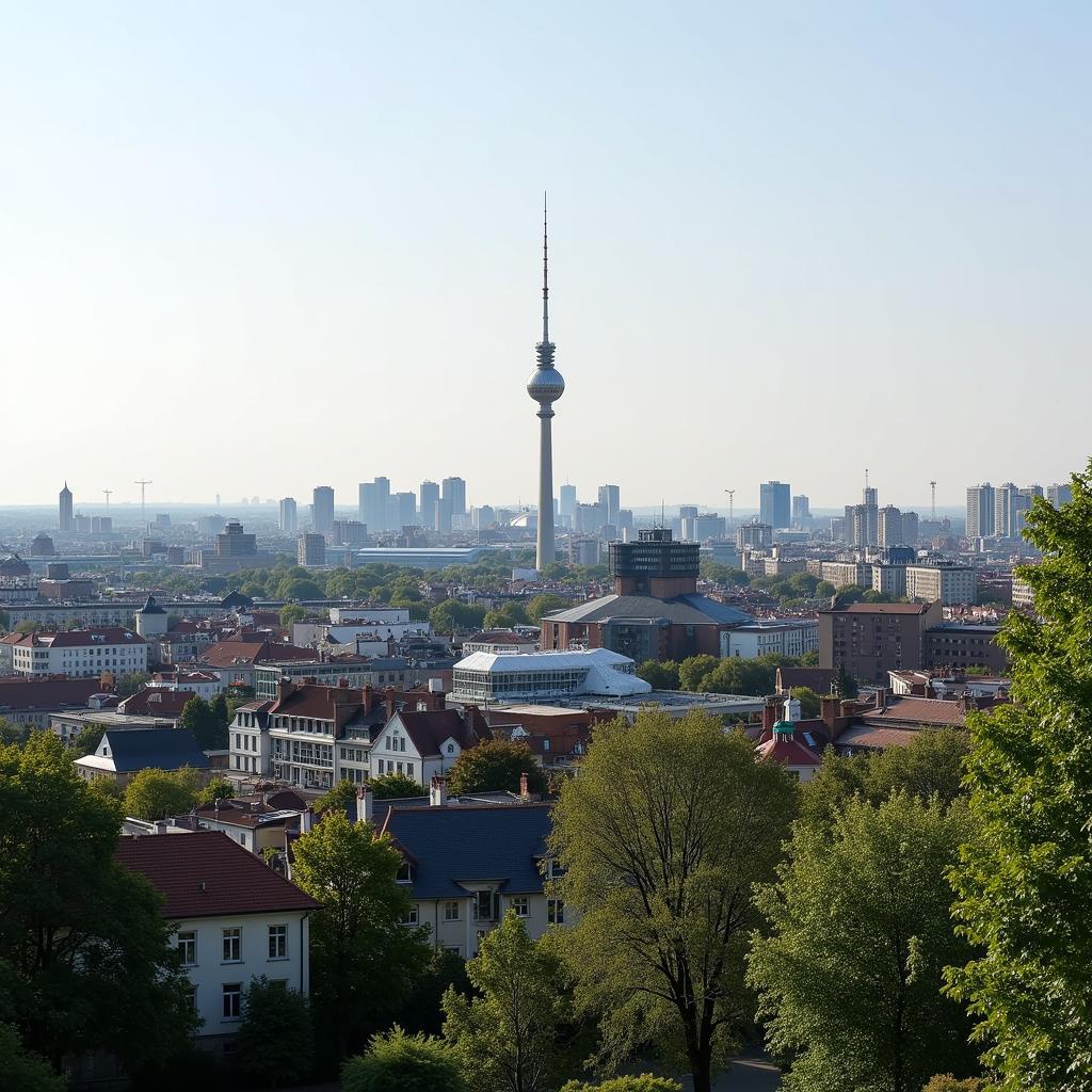 Panoramic view of Berlin cityscape from Harry's Home