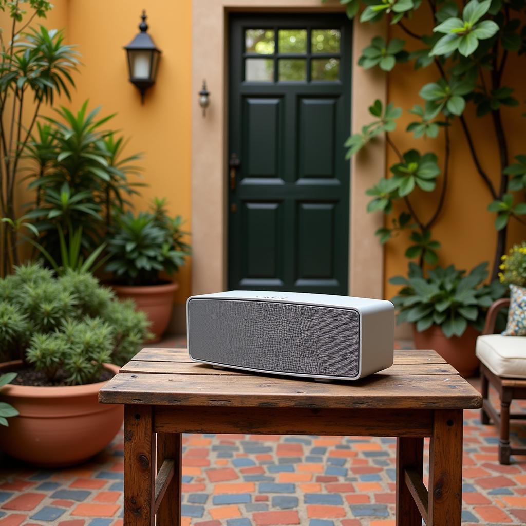 Bose Home Speaker 500 in a Spanish Courtyard