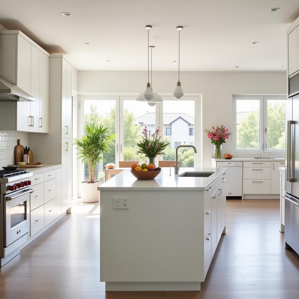 Bright and spacious Spanish kitchen with home staging