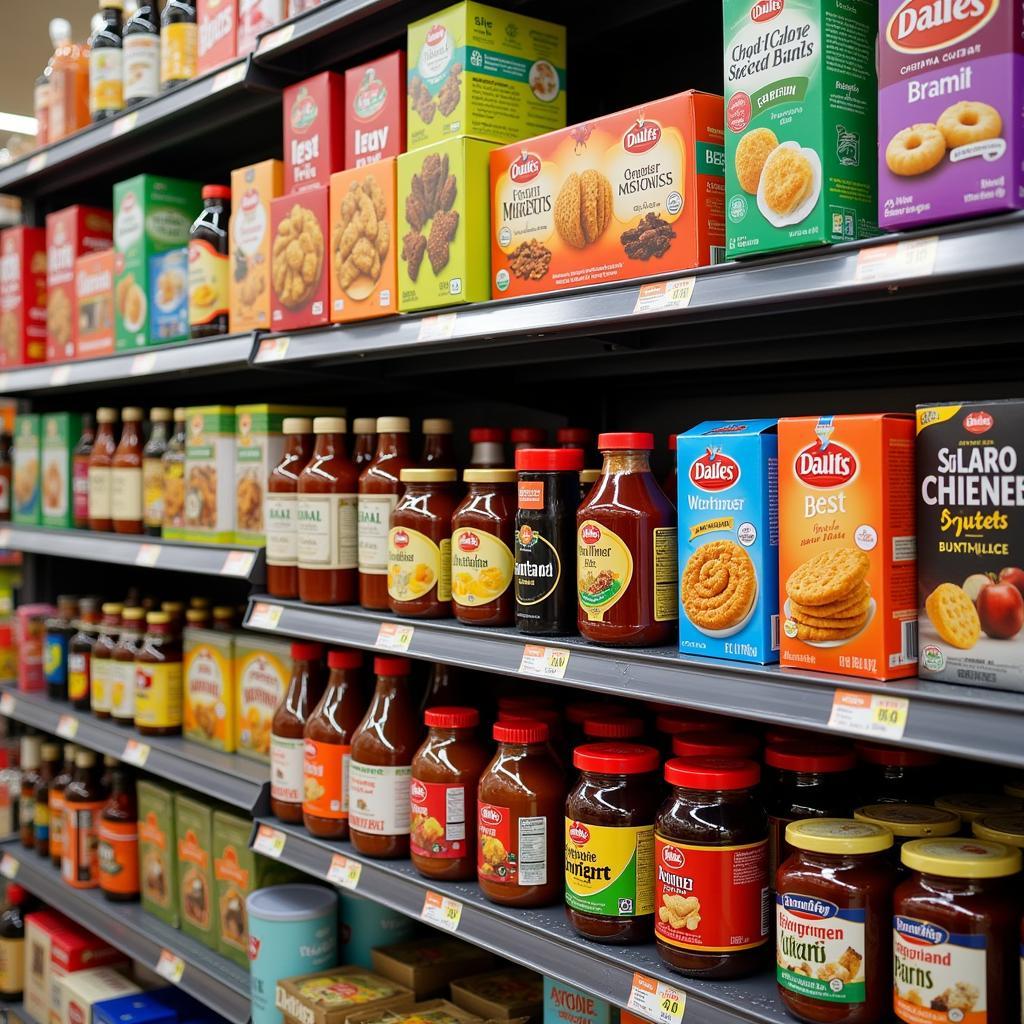 A dedicated section for British food products in a Spanish supermarket