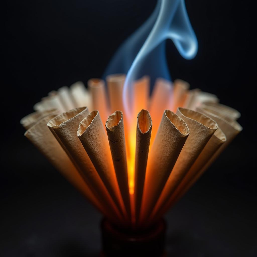 Burning Papel de Armenia incense