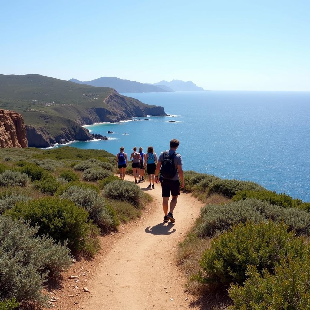 Hikers enjoying the scenic coastal path at Cabo Home