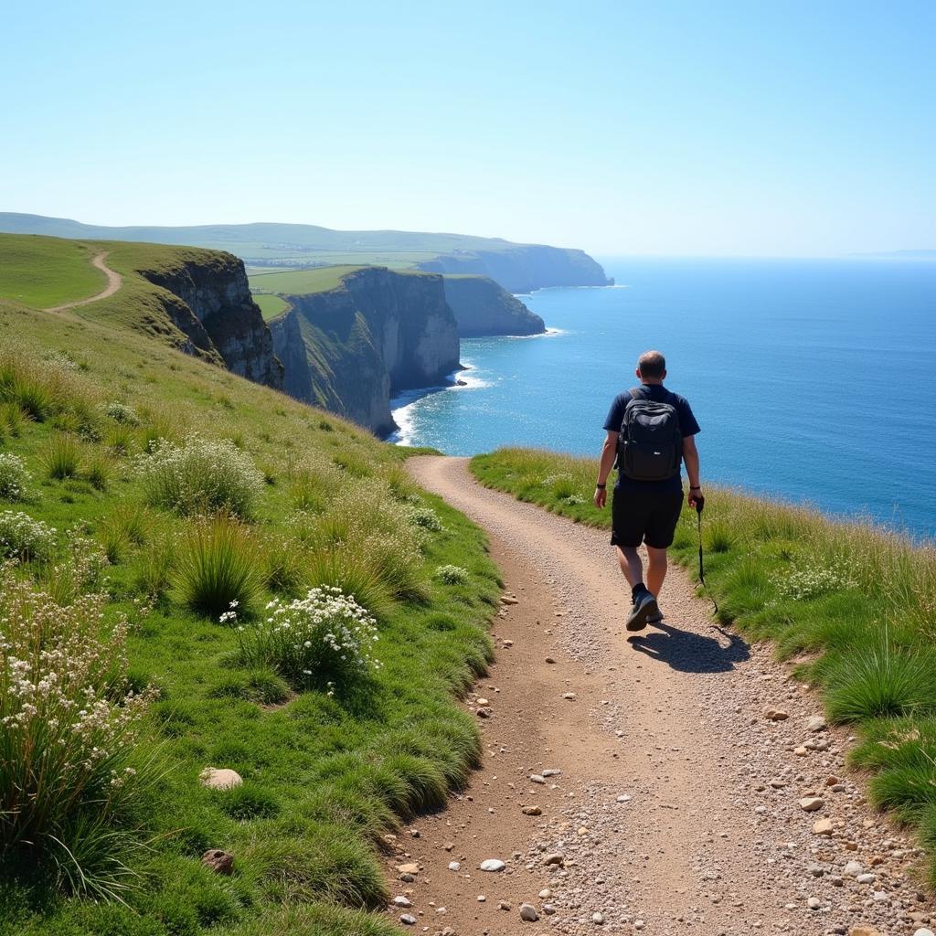 Hikers enjoying panoramic views at Cabo Home Cangas