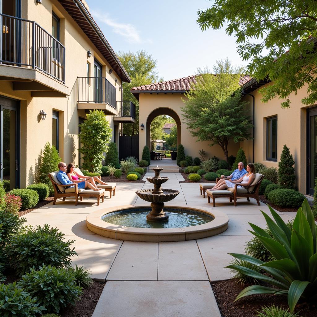 Peaceful courtyard at Caleta Homes