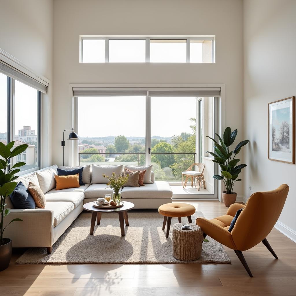 Spacious living room in a Caleta Homes apartment