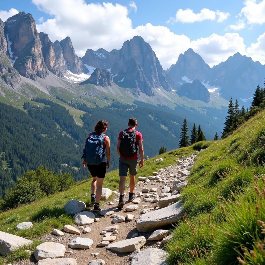 Hikers on the Cami dels Bons Homes trail