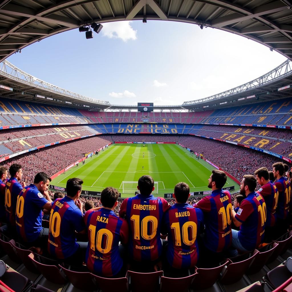 Camp Nou Fans in 19/20 Kits