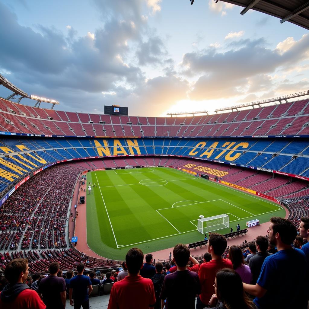 The Camp Nou Stadium in Barcelona, a symbol of Catalan pride and footballing excellence