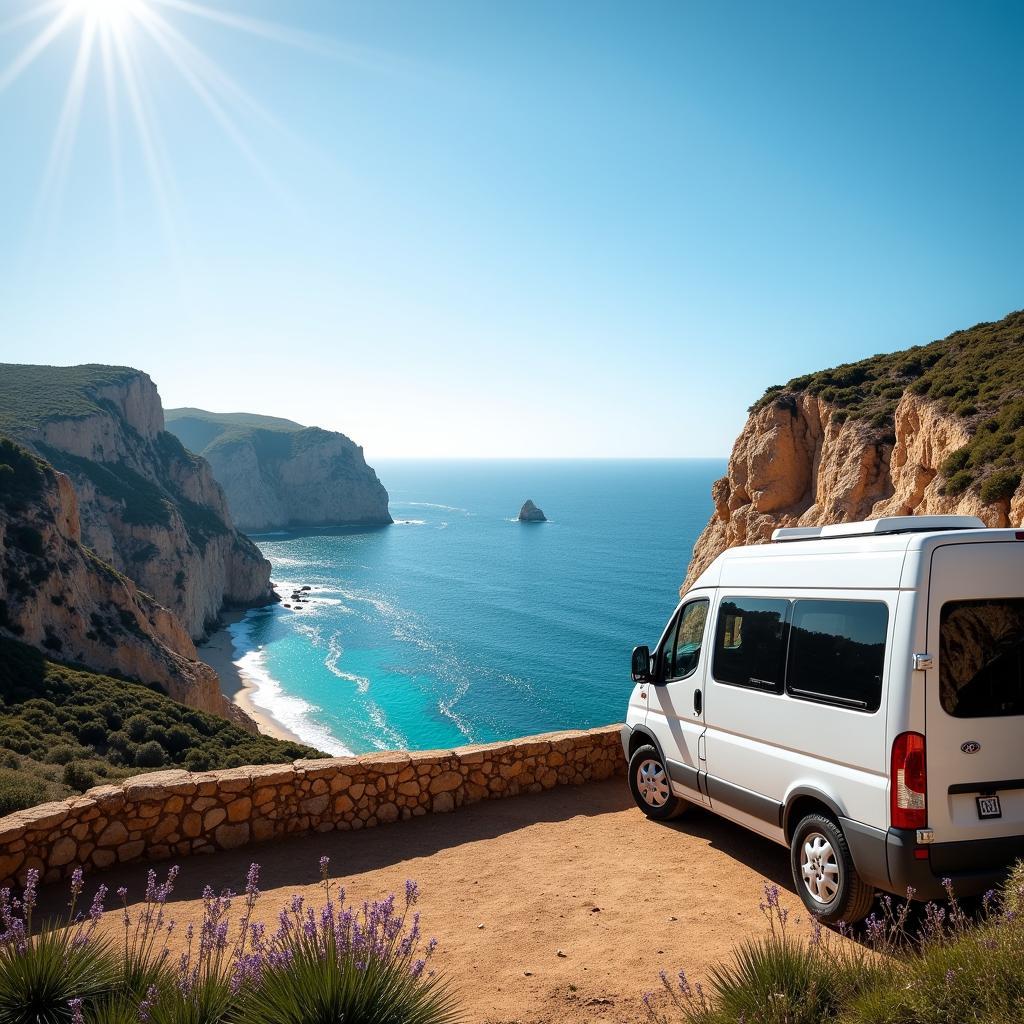 Spectacular Coastal View from a Campervan in Spain