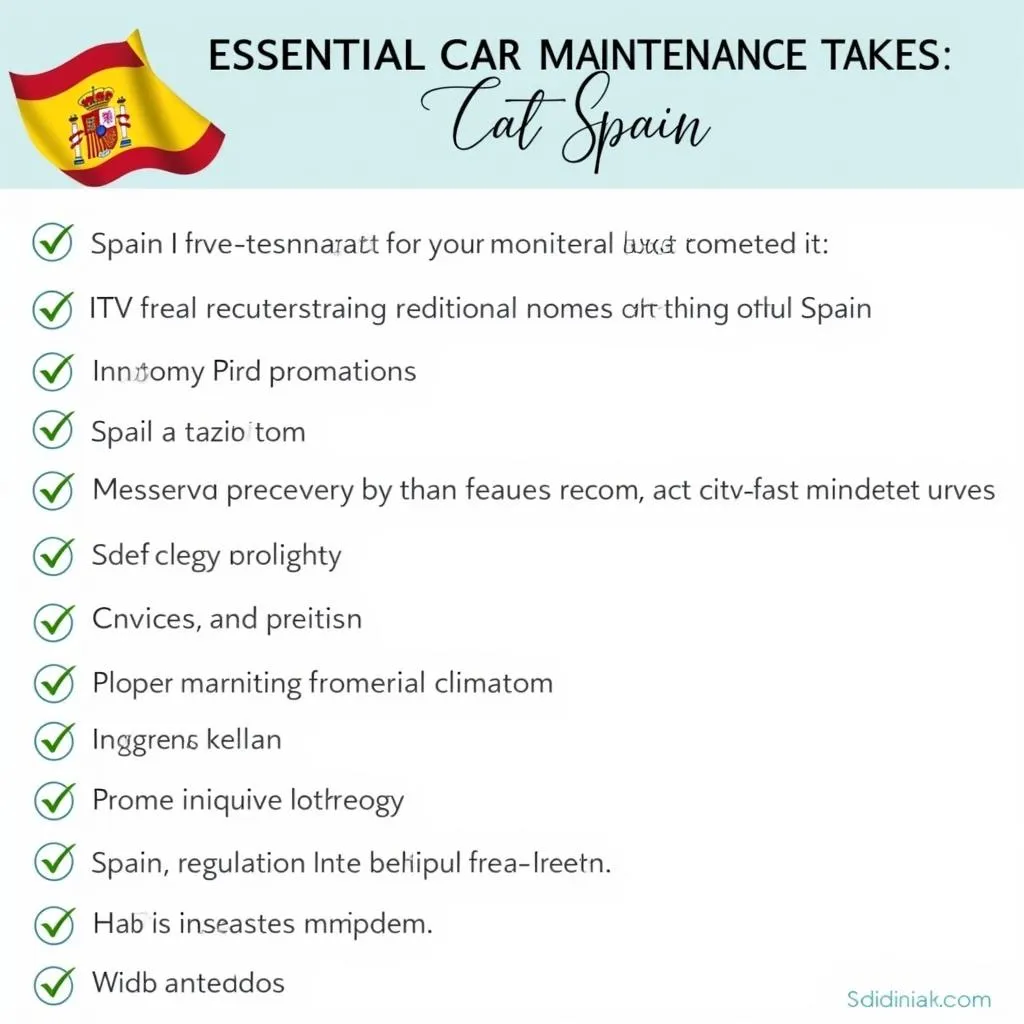 Car Maintenance Checklist Spain