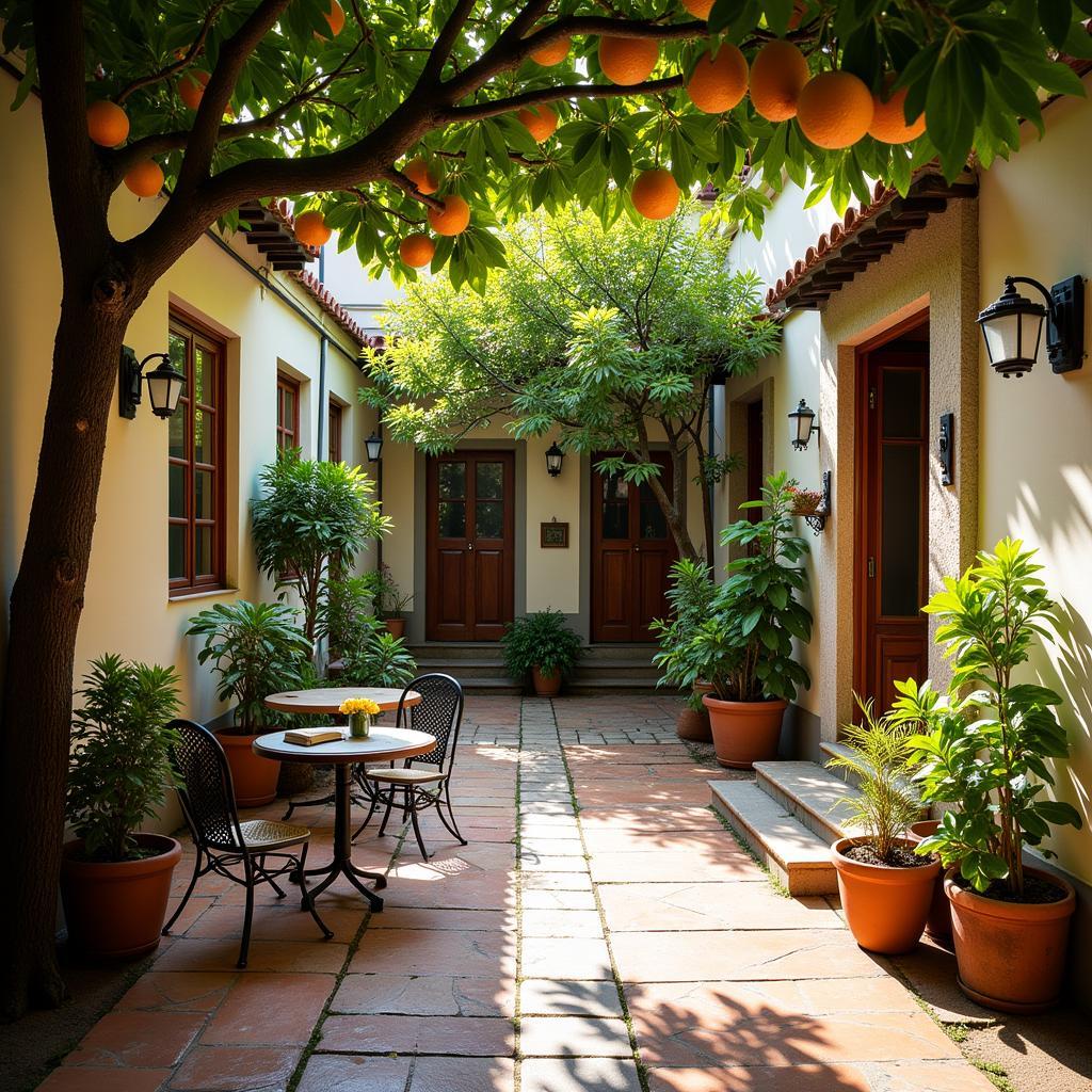 Inviting courtyard of Caracola de Cabo