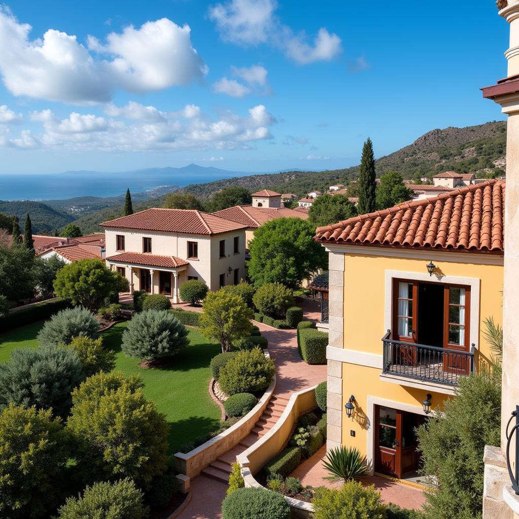 Charming facade of Caracola de Cabo Home bathed in warm sunlight