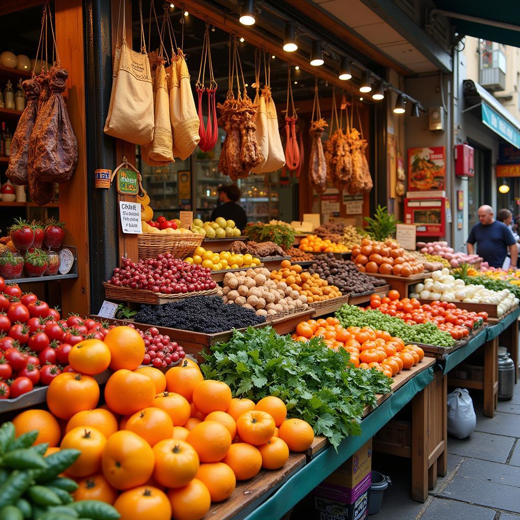 A vibrant local market brimming with fresh produce and local delicacies.