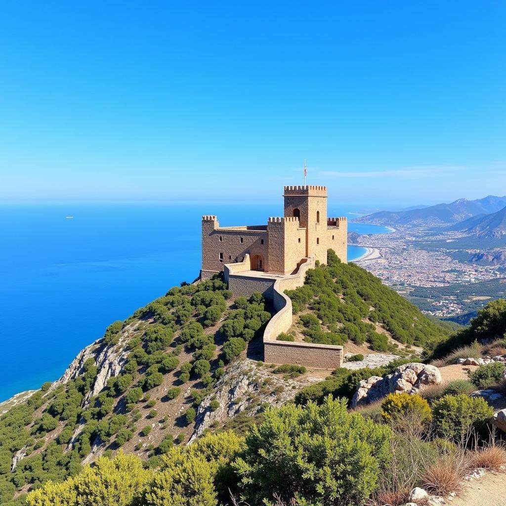 Scenic view of Castell de Sant Jordi d'Alfama