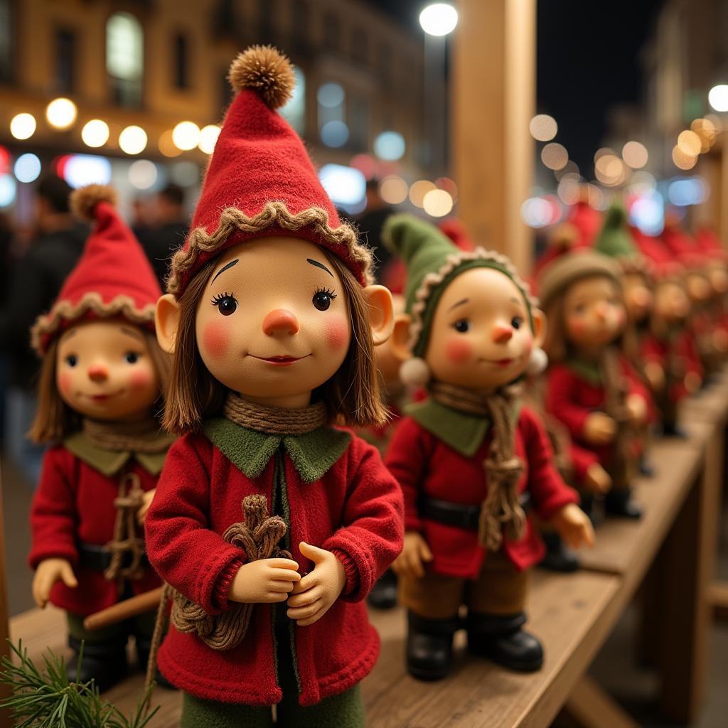 Traditional Catalan Christmas Market Stalls