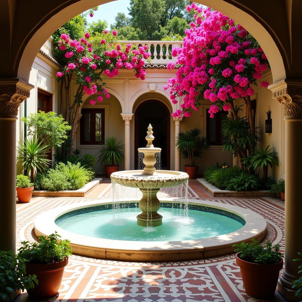 Traditional Sevillian courtyard at Cayetana Home